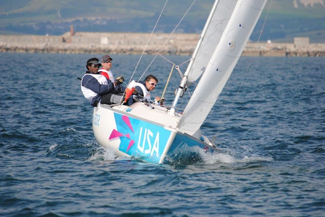 Sonar: Paul Callahan, Tom Brown and Bradley Johnson - Paralympics London 2012 © David Staley - IFDS 